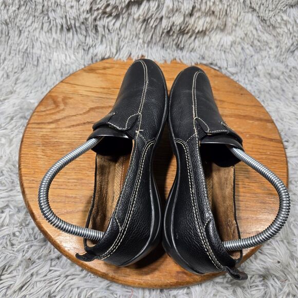 Naturalizes Fragrance Women Size 9-9.5 Black Leather Slip On Comfort Loafer Shoe - Picture 5 of 8